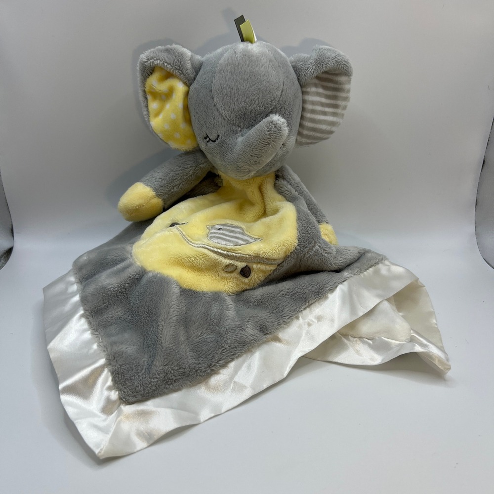 Douglas Baby Lil Snugglers Security Blanket Lovey Gray Elephant Satin Trim 2015